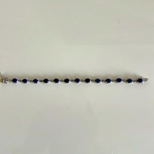 Sterling silver sapphire/blue stone bracelet